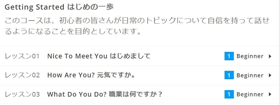 DMM英会話の会話のLevel1のテキスト